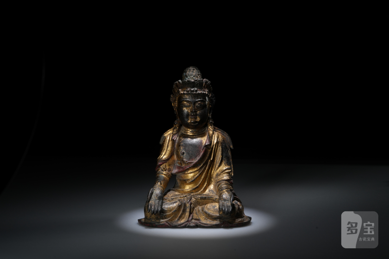 明 铜泥金释迦牟尼像 - 图4